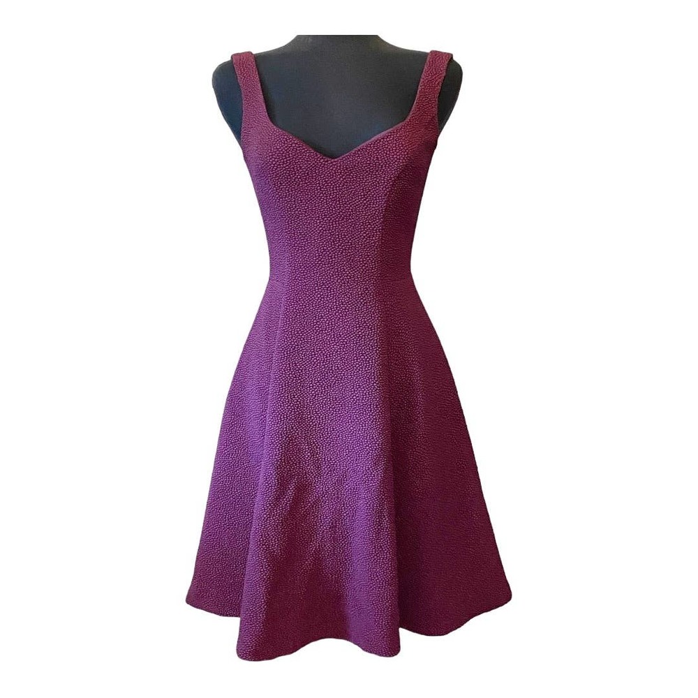 Black Halo Women's Oasis Plum Textured Sleeveless Fit & Flare Dress Size 4 NWOT